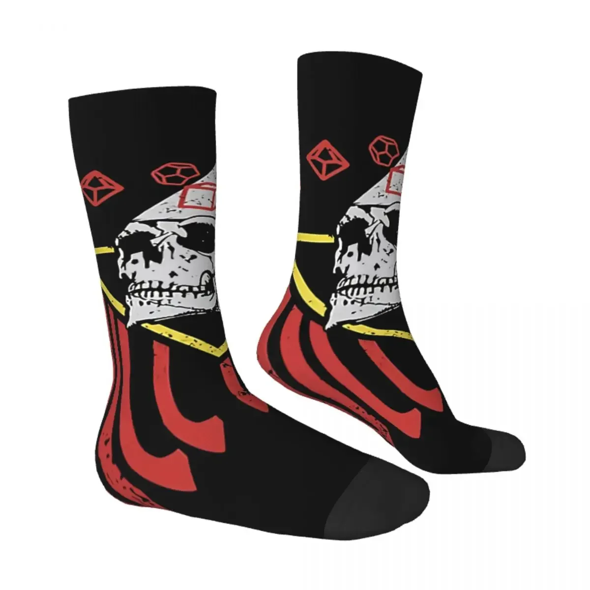 Hip Hop Retro Roll Or Die Dice Skull Crazy Men's Socks DnD Game Unisex Harajuku Printed Novelty Happy Crew Sock Boys Gift