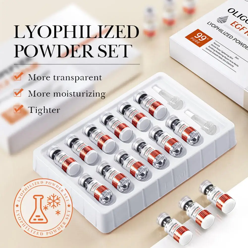BIOAOUA Oligopeptid Gesichts-Hautreparatur Gefriergetrocknetes Pulver-Set für Empfindliche Haut Feuchtigkeitsspendende und Glättende Hyaluronsäure-Essenz
