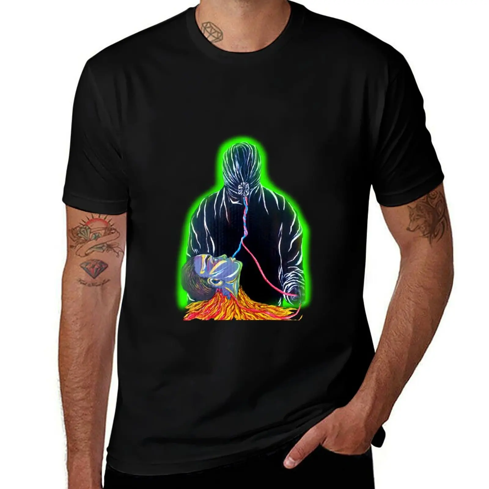 FOOL - Neon Hoodie T-Shirt Retro Style Print Casual Top T-Shirt