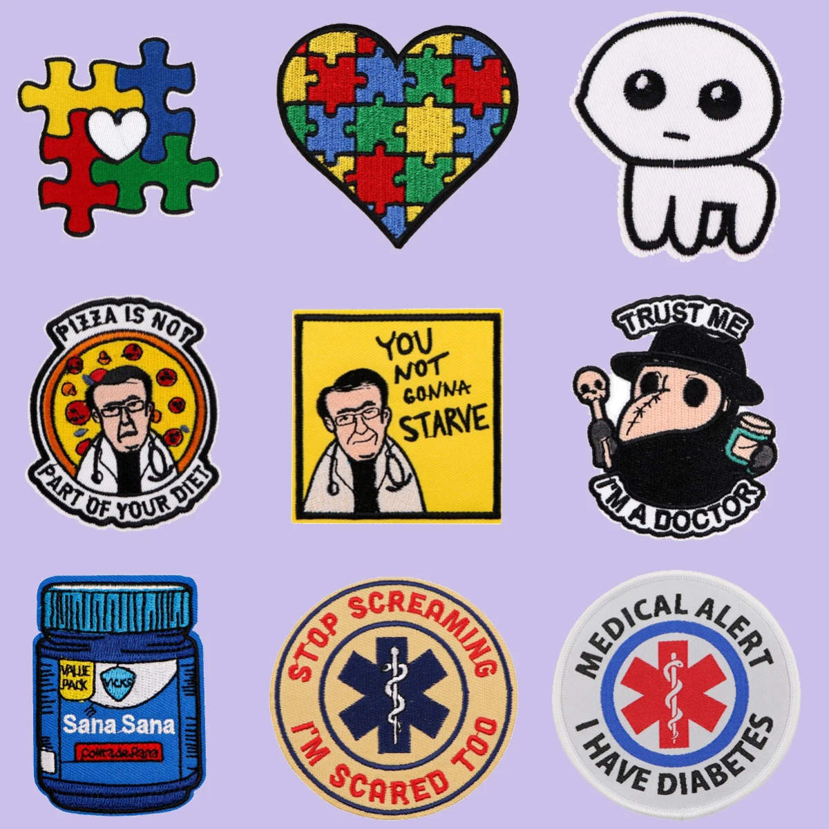 

Autism Doctor Embroidered Patch for Clothing Jackets Thermoadhesive Patch DIY Iron on Patch Applique Sticker Accessories