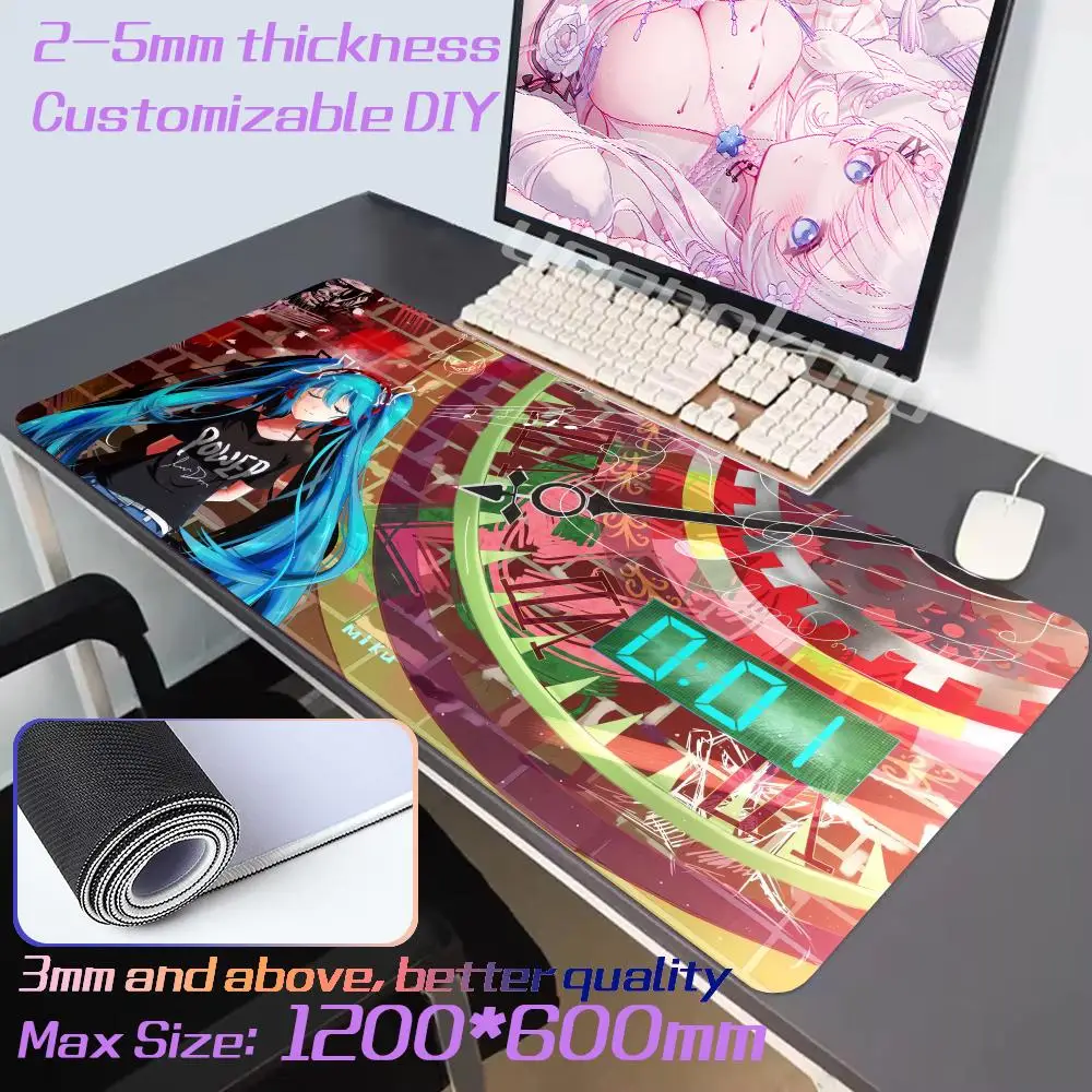 Popular virtual diva H_hatsunes Cute M_mikus Mouse Non-Slip Rubber Edge locking mousepads Game play mats for notebook compute