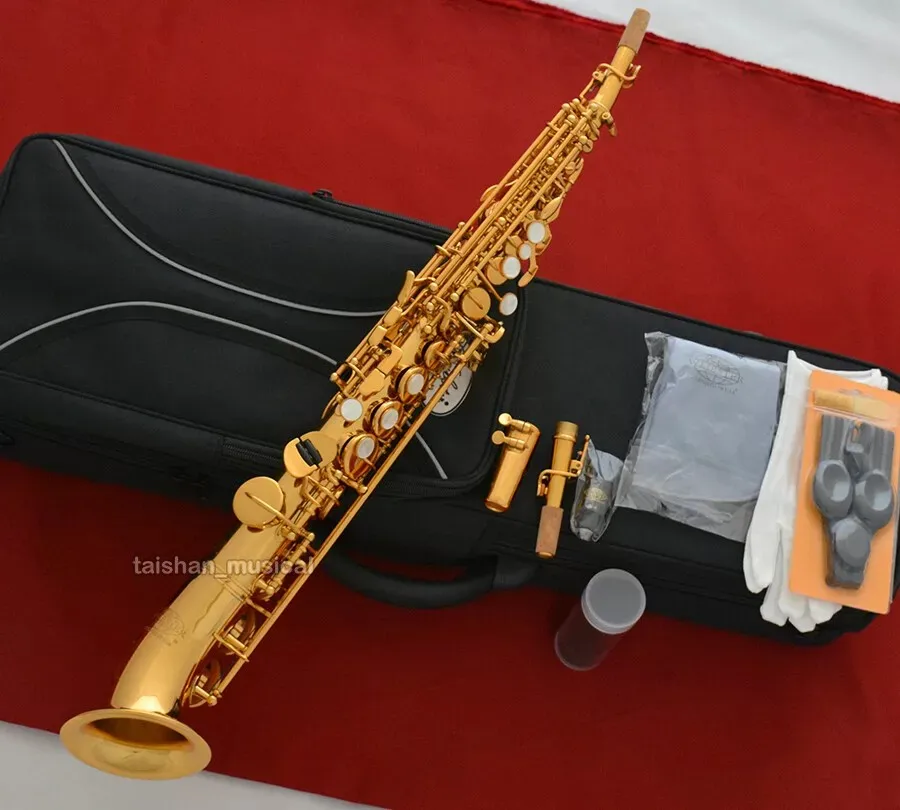 

Новый саксофон сопрано из желтой латуни 2026 new95, золотистый, с изогнутым колоколом, WSS-651