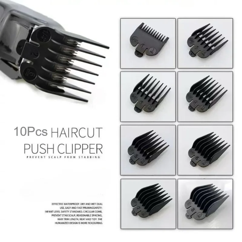 

10 шт., набор расчесок для стрижки волос, 1,5-25 мм, триммер для волос, парикмахерские расчески, аксессуары, инструменты для укладки волос в салоне