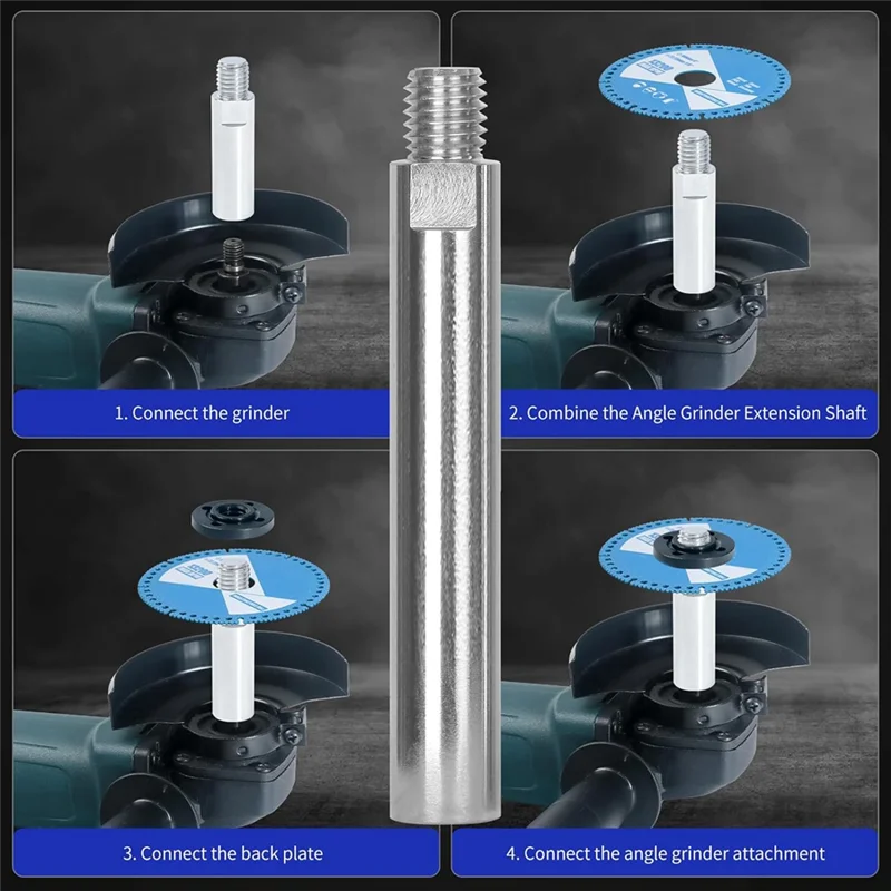 

Classy-Angle Grinder Extension Shaft Connecting Rod, Angle Grinder Attachments With 5/8Inch-11 Threads, 3, 4 & 5.5 Inch