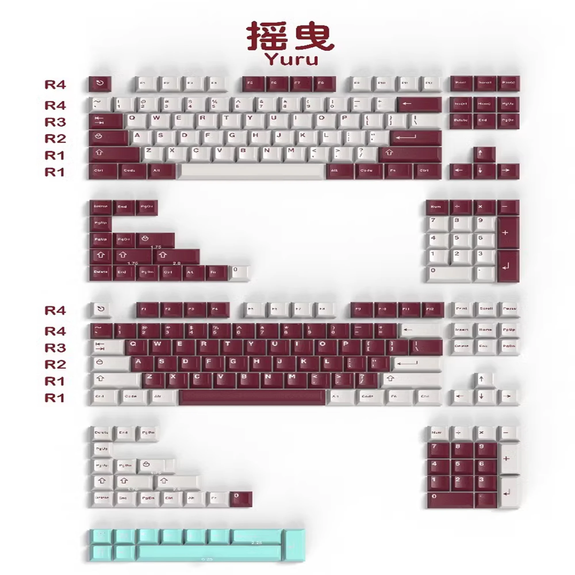 GMK Yuru 253 key ABS two-color molding keycap cherry height keycaps