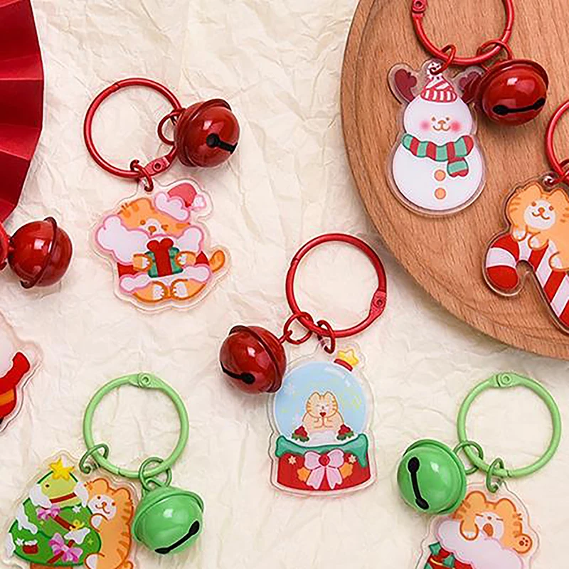 Cartoon Cute Christmas Keychain Pendant Kawaii Santa Claus Xmas Tree Keyring Backpack Decoration Accessories Christmas Gifts