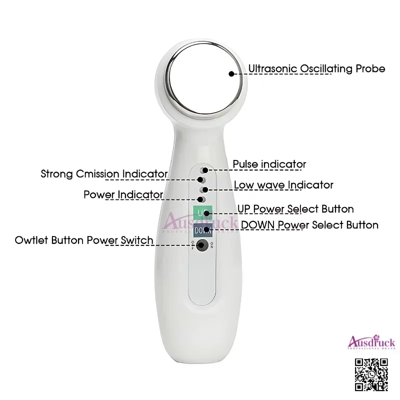 1MHZ 3W بالموجات فوق الصوتية جهاز تجميل بشرة الوجه المحمولة الموجات فوق الصوتية الجسم العناية بالوجه مدلك