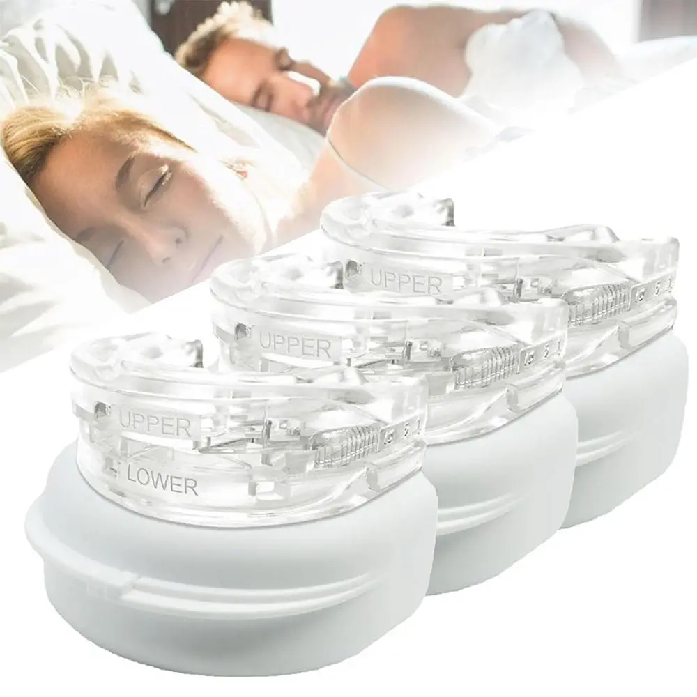 New Transparent Mouth Guard Adjustable Anti-Snoring Teeth Whitening with Box Dental Device Unisex