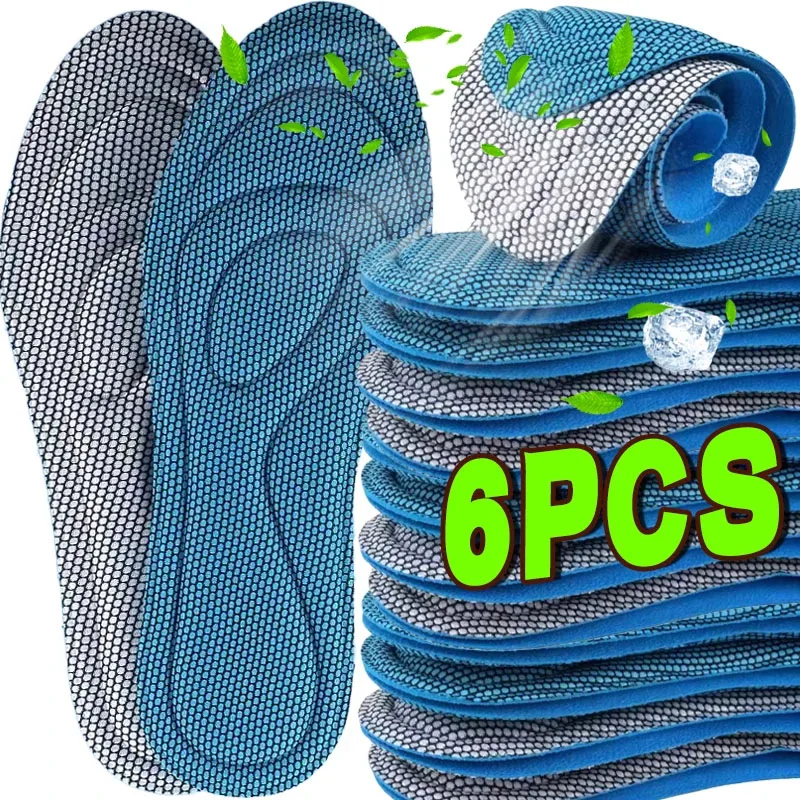 Deodorization Sweat Memory Foam Orthopedic Insoles for Shoes Antibacterial Absorption Insert Sport Shoes Running Pads