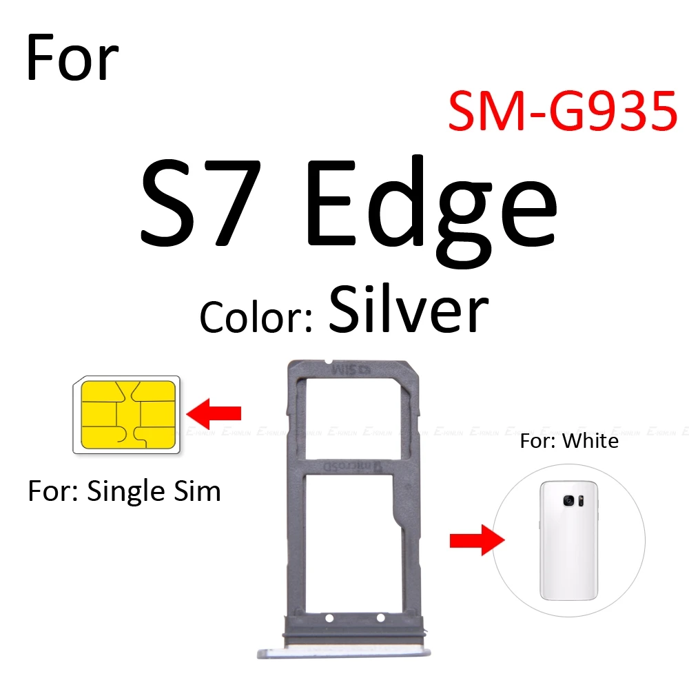 Micro SD Sim Card Tray Socket Slot Adapter Connector Reader For Samsung Galaxy S7 Edge G930 G935 Container Holder Parts