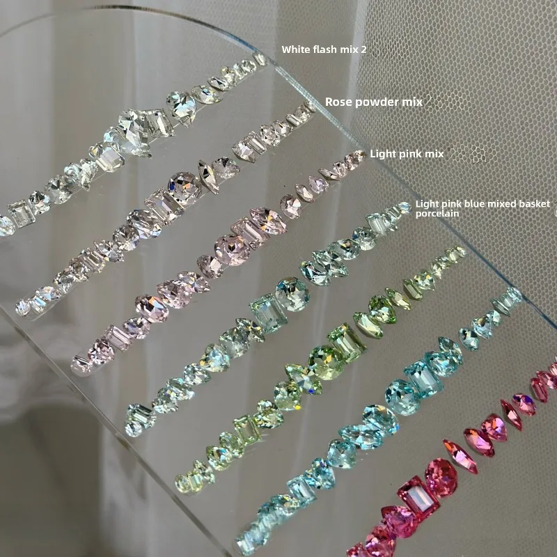 100 pièces taille mixte grand Nail Art étincelle strass Decora brillant cristal bricolage ongles breloques gemmes pour Nail Art 3D Accessories6-12mm