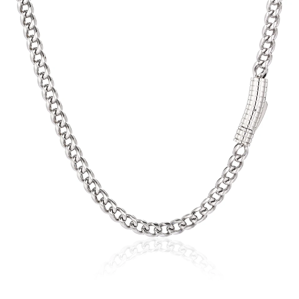 Traditionelle klassische 6 mm Breite 16–26 Zoll Hip-Hop-Schmuck-Edelstahl-Halskette mit positiver und Franco-Kette für Männer