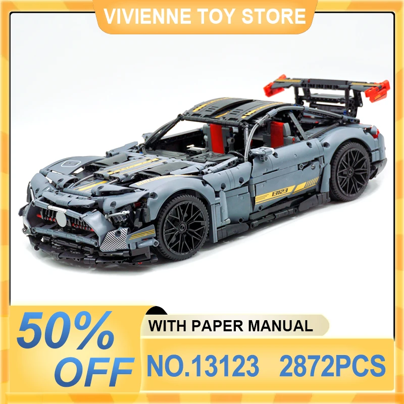 MOULD KING 13123 Technische GTR Super Sport Auto C63 Modell Bausteine 1:8 Racing Fahrzeug Ziegel DIY Spielzeug Weihnachten Geschenk für Kind