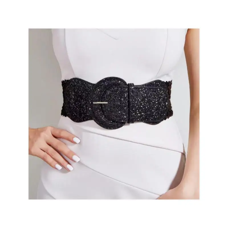 2025 للنساء جودة عالية جديد جلد حزام عريض دبوس معدني مشبك حزام الخصر معطف الإناث فستان سترة حزام الخصر الزخرفية #3