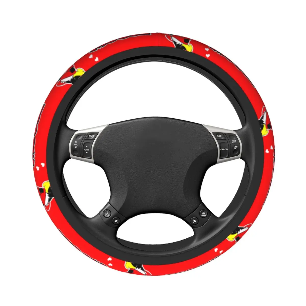 38cm Car Steering Wheel Covers Mickey Mouse Minnie Elastic Braid On The Steering Wheel Cover Car-styling Car Accessories