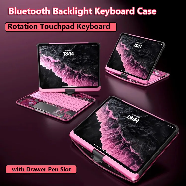 

Touchpad Keyboard Case for IPad 11th Gen A16 2025 11inch Air 11 Air7 Wireless Bluetooth Backlight Trackpad Keyboard Cover Casing