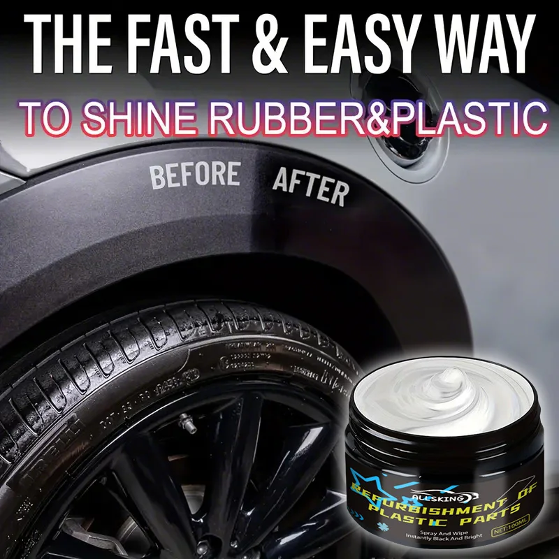 

Черный восковой полировщик шин с губкой-аппликатором, подходит для реставрации резины и пластика, прочный блеск, подходит для полосок