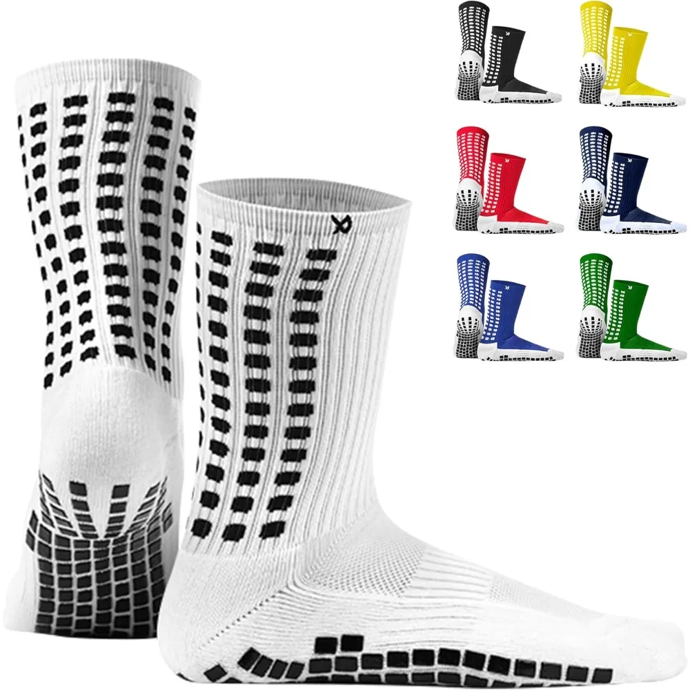 Dual Grip Socks - Soccer Grip Socks for Men and Women. Performance & Comfort - Anti-Slip Grip Socks for Soccer，Sports socks