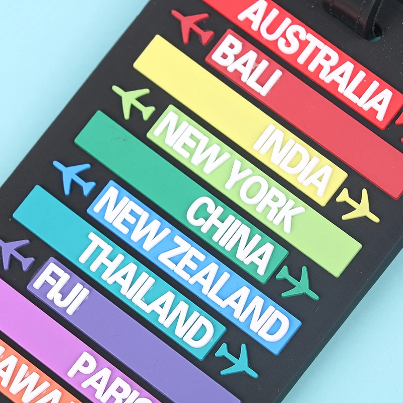 Creative 3D Letters Soft PVC Luggage Tag Travel Backpack Luggage Tag Portable Label Travel Accessories Baggage Boarding Tag