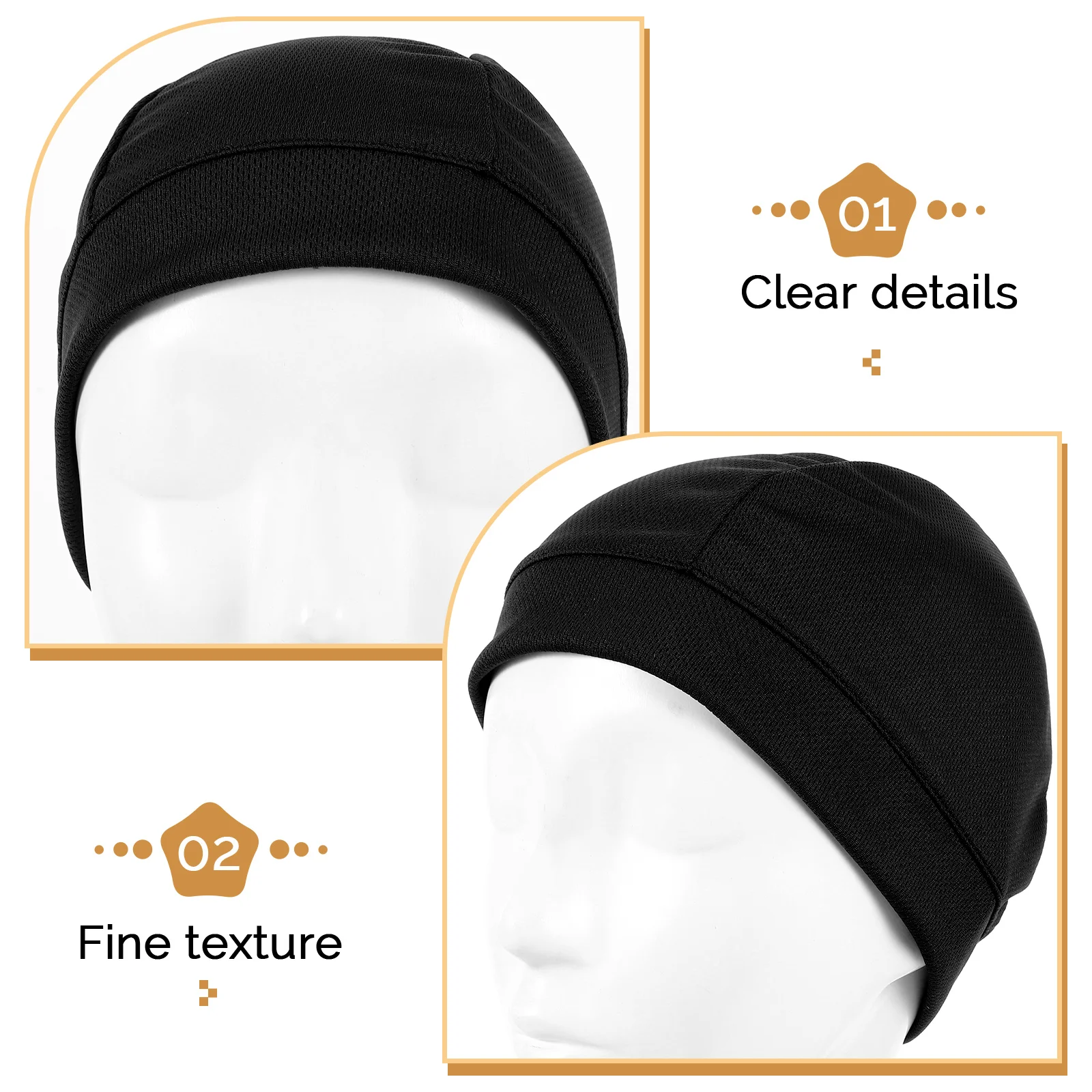 

3pcs Quick Dry Liner Cap for Cycling Skiing Breathable Sweat Absorbent UV Protection Inner Liners Man Hat