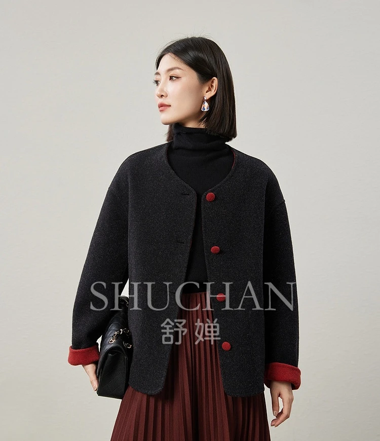 

High-quality Australian Wool Double-sided Woolen Casacos De Inverno Feminino Coats for Women Abrigos Mujer