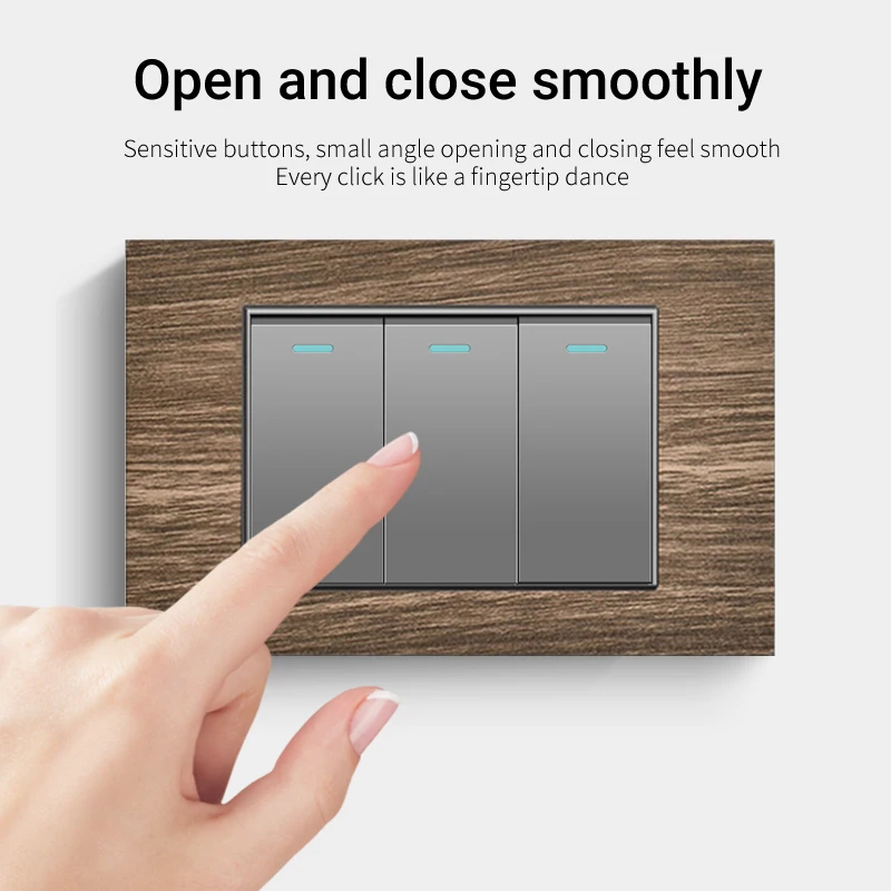 엘레간트 그레이 레트로 우드 그레인 벽 스위치 20W 고속 타입-C 벽 전원 콘센트 플러그 미국 멕시코 전기 소켓 USB 포함