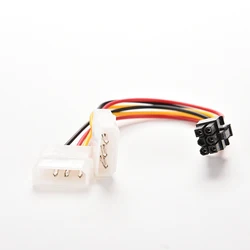 15pcs2 IDE Dual 4pin Molex IDE Male to 6 Pin Female PCI-E Y Molex IDE Power Cable Adapter Connector for video cards