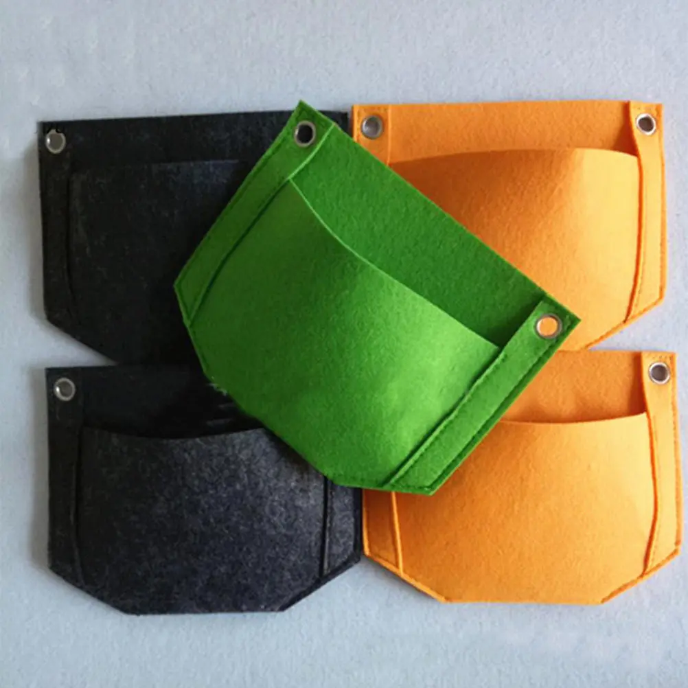Juego de 5 Bolsas de Fieltro para Plantar, Jardinera Vertical para Colgar en la Pared, para Hierbas, Suculentas y Vegetales, Uso Interior y Exterior, Ecológico