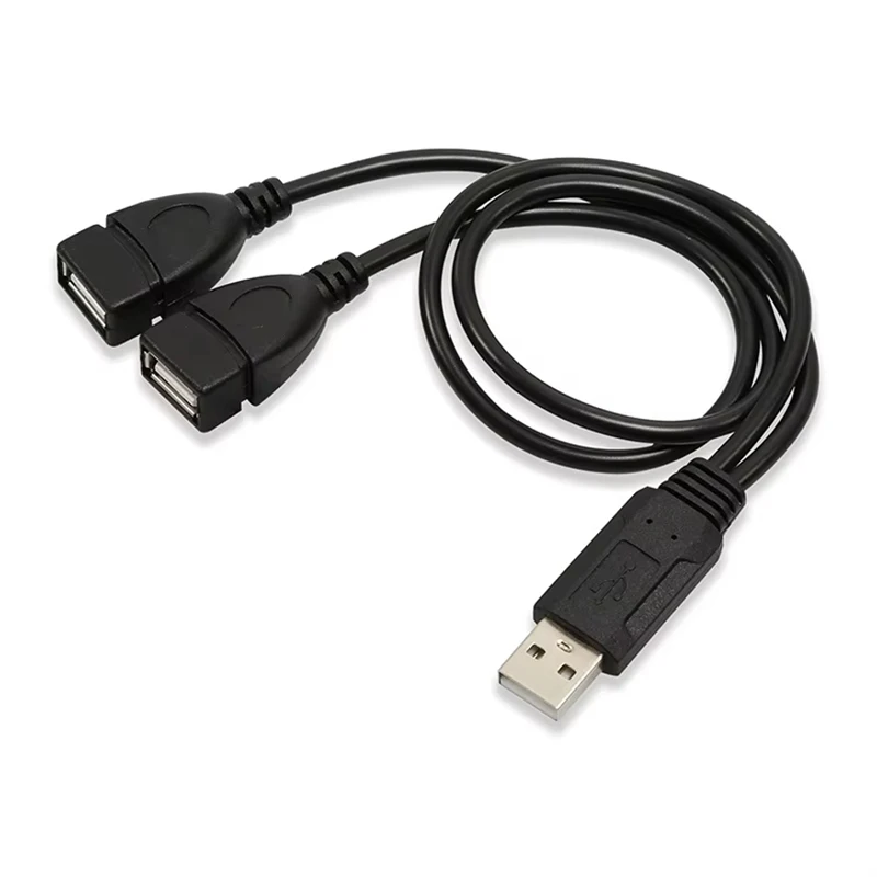 High Quality USB 2.0 Cable USB Double Splitter Adapter Cable One To Two Female To USB 2 Male Power Extension Data Cables 15-30cm