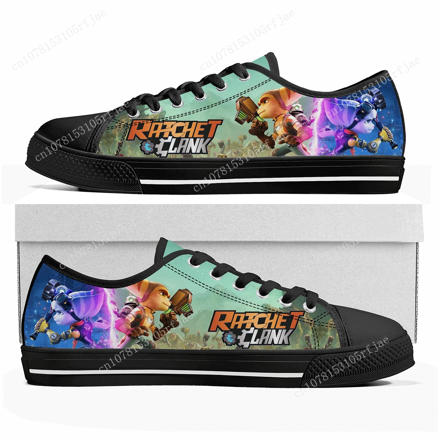 

Ratchet & Clank Rift Apart Low Top Sneakers Hot Cartoon Game Womens Mens High Quality Shoes Casual Tailor Made Canvas Sneaker