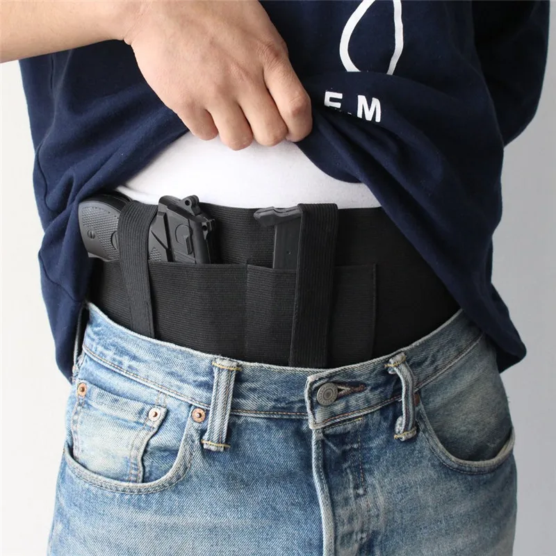 Outdoor Tactical Neoprene Multifunctional Belt Stretchy Good Invisible Design Concealed Holster Carrying Magazine Belt Holster