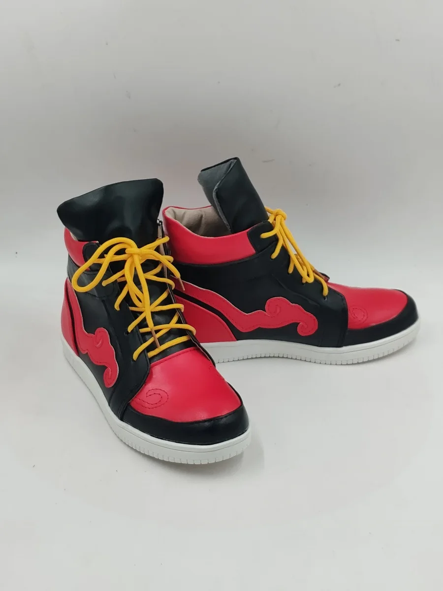 

SF6 Джейми Косплей Костюм Обувь Красные Черные Сапоги из искусственной кожи ручной работы