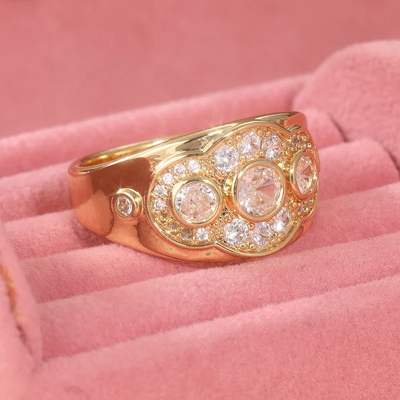 Vintage Style Bright Cubic Zirconia Rings Fashionable Commuter Rings For Parties Weddings Zirconia Engagement image 3