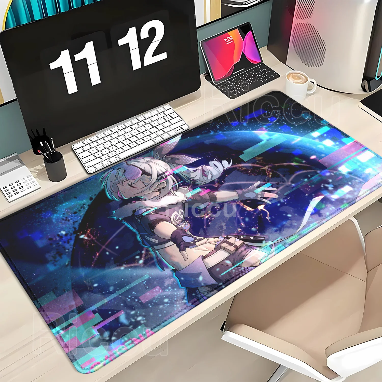 Silver Wolf LV.999 Large HSR Honkai Star Rail XXL Mouse Mat New Non-slip Keyboard Anime Girl Kawaii Mouse Pad PC Gaming Desk Mat
