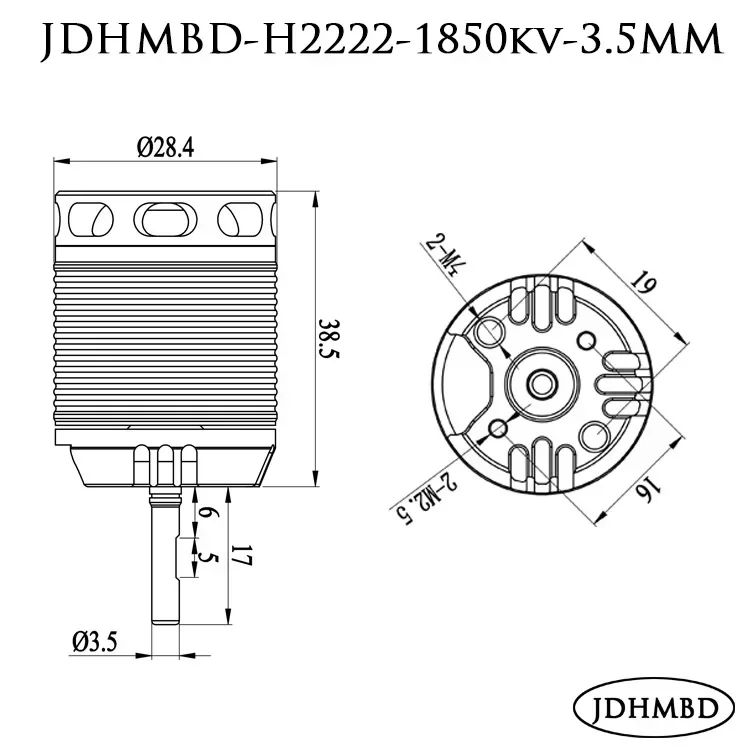 JDHMBD Helicopter H2222-1850KV(6S) Brushless Motor Airplane for Tarot ALIGN Trex 450 450L ALZRC X360 465 Helicopter 3.5mm/3.17mm