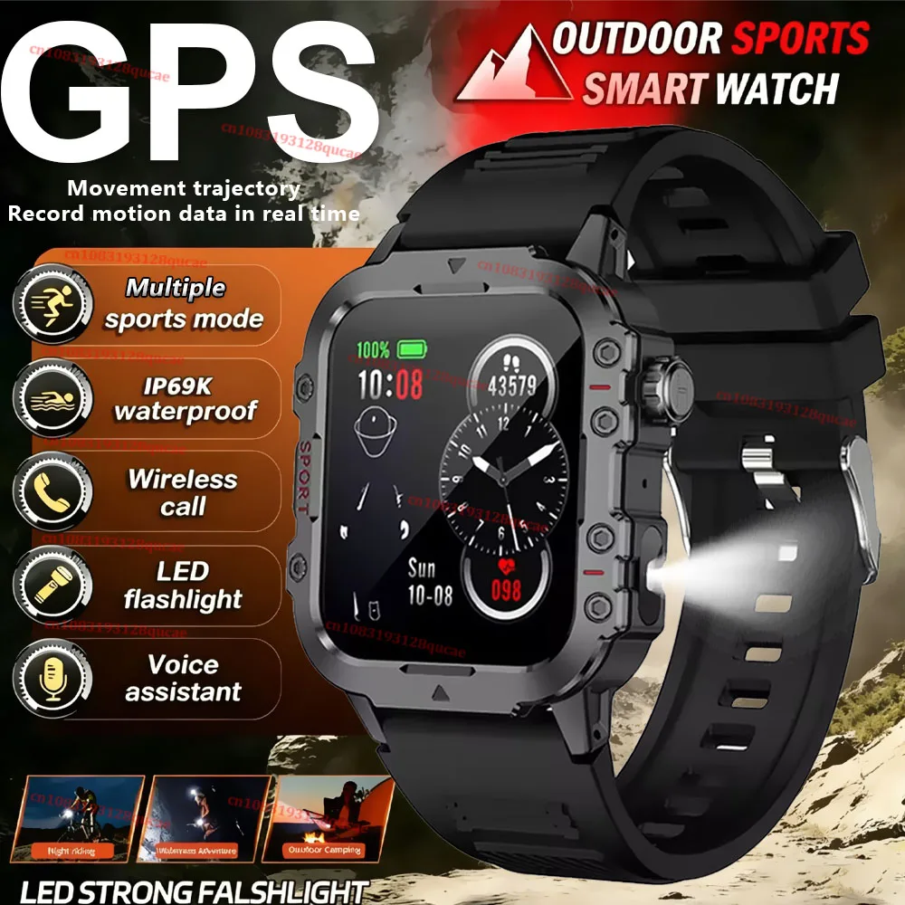 New Military Smart Watch Men IP68 5ATM Waterproof Outdoor Sports Fitness Tracker Health Monitor 2.01Inch BT Call Smartwatch Hw12