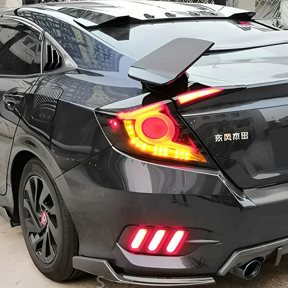 For Honda Civic X 10th FC FK7 FK8 2016-2021 Auto Rear Back Lamps Assembly Upgrade LED Dynamic Turn Car Tail lights Accessories