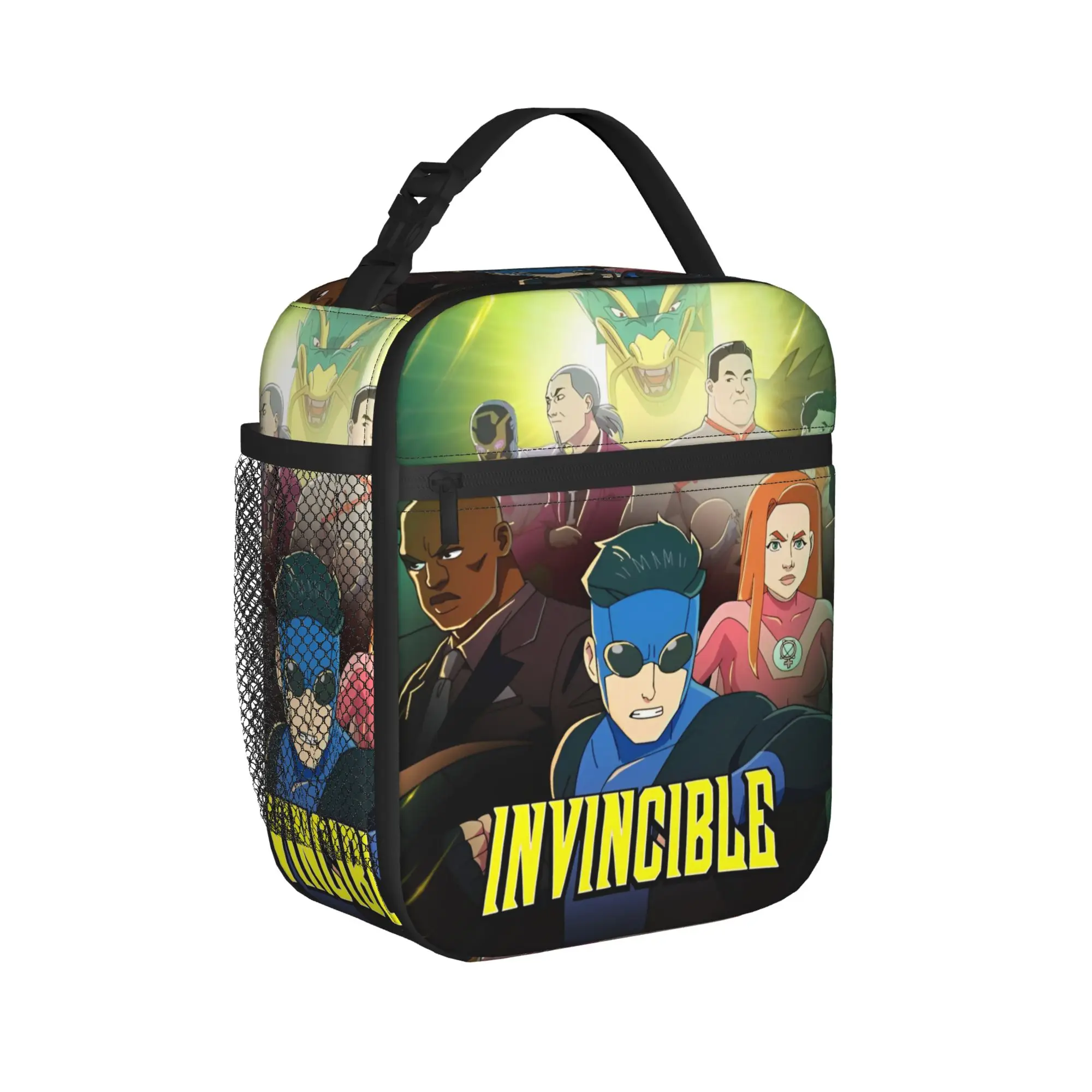 Invinci-bles Insulated Lunch Bag Portable 70s Lunch Container Cooler Bag Lunch Box Tote Office  Travel Men Women