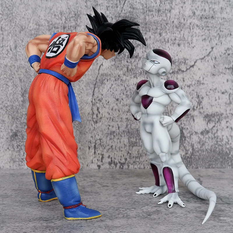 Anime Dragon Ball Z Super Saiyan Son Goku Staring Frieza PVC Action Figure Battle Statue Model Kids Toys Doll Gifts Custom