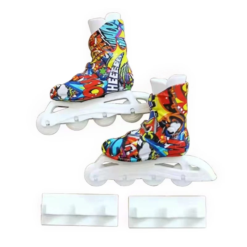 F19F นิ้วมือสเก็ตบอร์ดชุด Finger Roller Skates สกู๊ตเตอร์นิ้วมือนิ้วมือสกู๊ตเตอร์ MINI สเก็ตบอร์ดจักรยาน Finger Swing BOARD