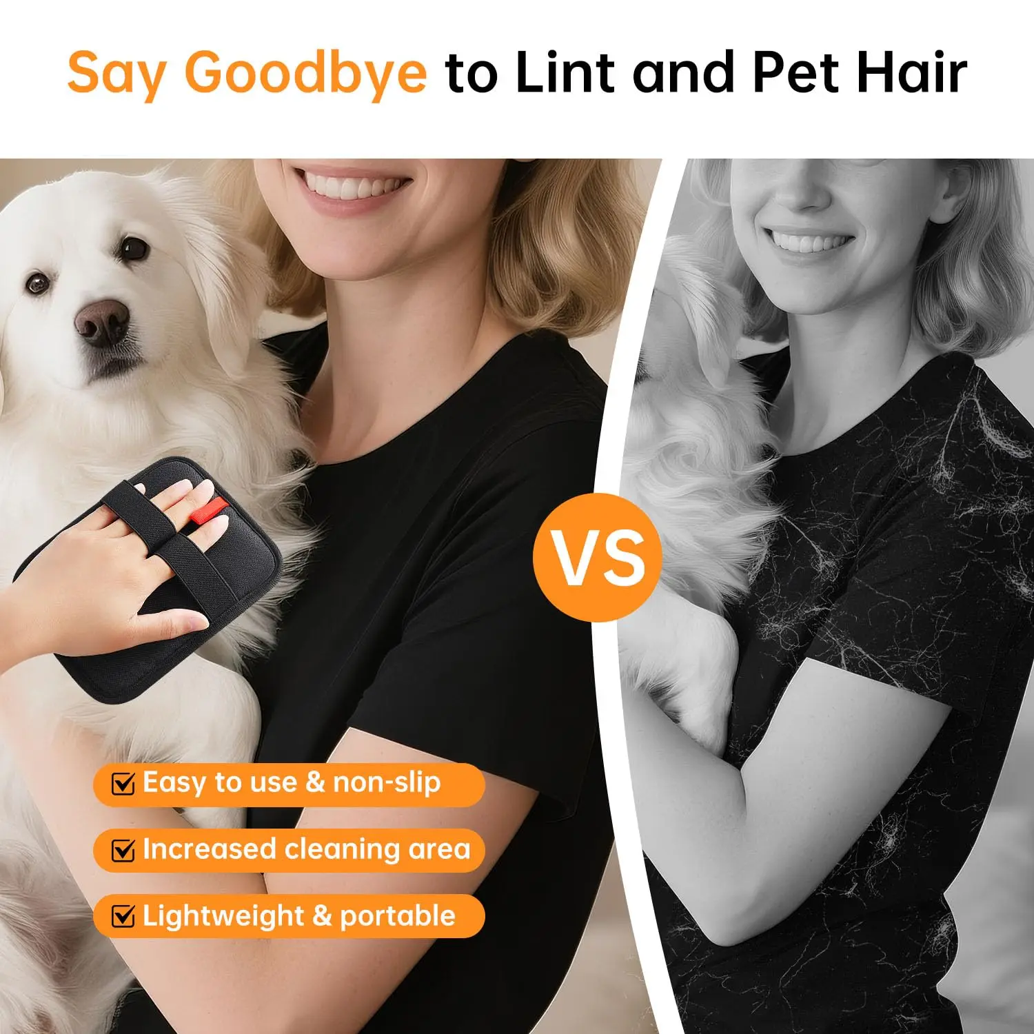 4Pcs Pet Hair Removal Gloves Reusable Electrostatic Cat Dog Hair Remover Grooming Gloves Brush Tool for Couch Carpet Car Seat view 4