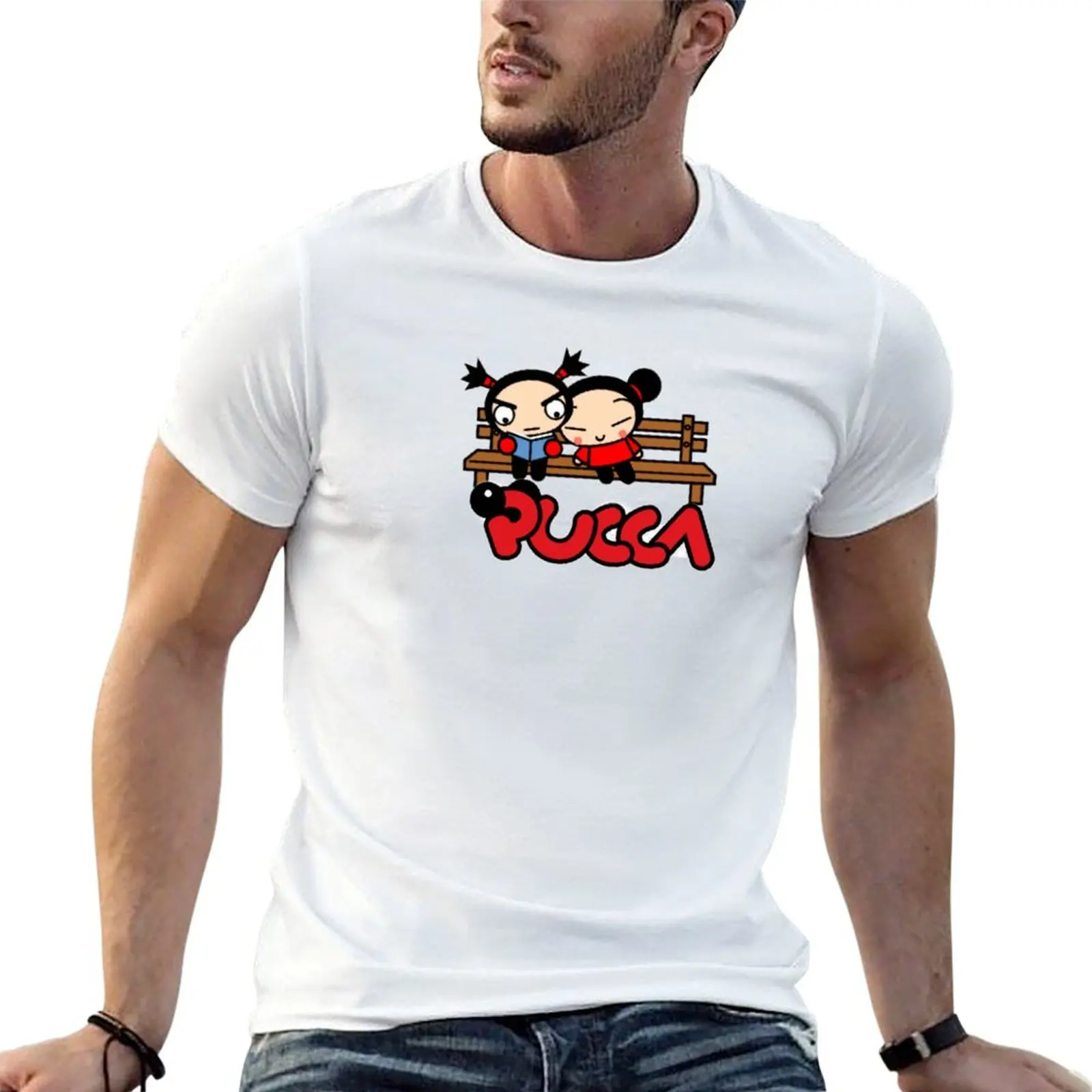 

PUCCA LOVE GARU T-Shirt funny t shirts man man t shirt cotton high quality T-Shirt