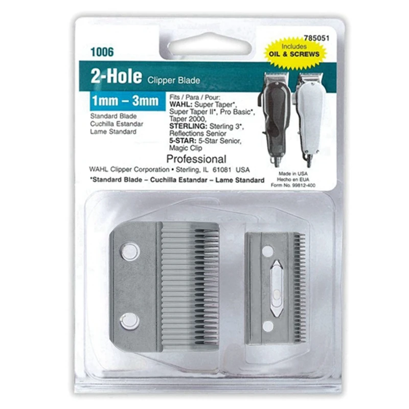 #1006，Professional Replacement Standard Clipper Blade, 1mm-3mm for Wahl Super Taper, Super Taper II, Icon, Pro Basic, Sterling 9