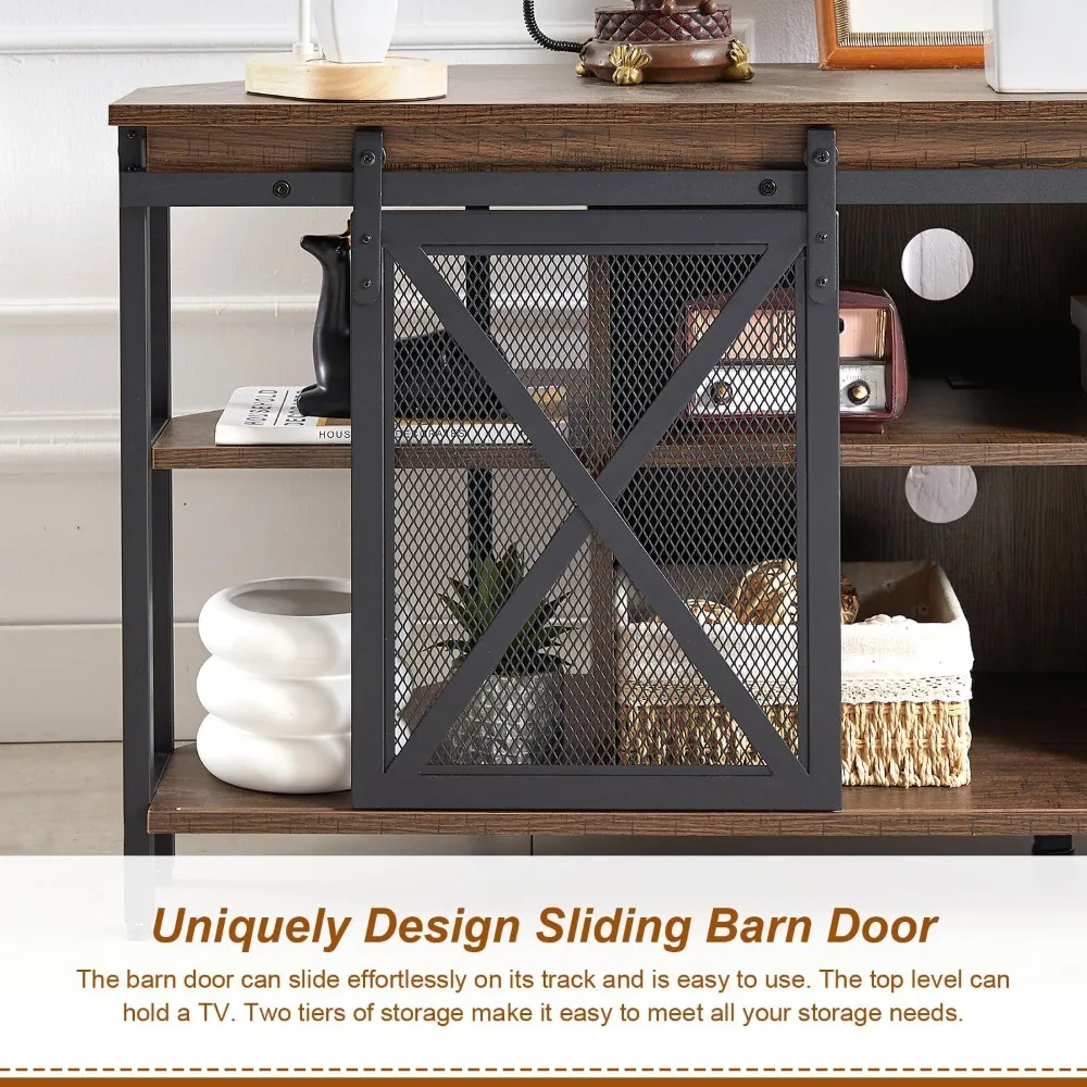 حامل ركن تلفزيون ريفي 55 مع وحدة تخزين ووسائط صناعية