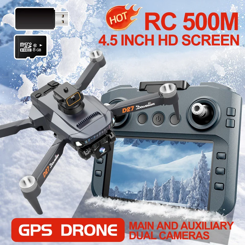

DWI D27 профессиональный GPS RC квадрокоптер расширенная версия долговечный ЖК-экран Дрон умный самолет для детей и взрослых подарки