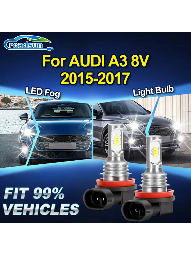 Roadsun pour AUDI A3 8V 2015 2016 2017 Ampoules de phare antibrouillard avant automatique ampoule de phare antibrouillard de voiture Super lumineuse Canbus sans erreur de haute qualité