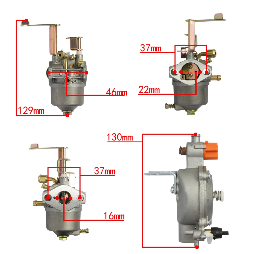 For 1KW 154F GT241 Gasoline Generator Set LPG Carburetor Dual Fuel NG Conversion Kit P15A-LPG Carburetor Kit Carburetor Carb