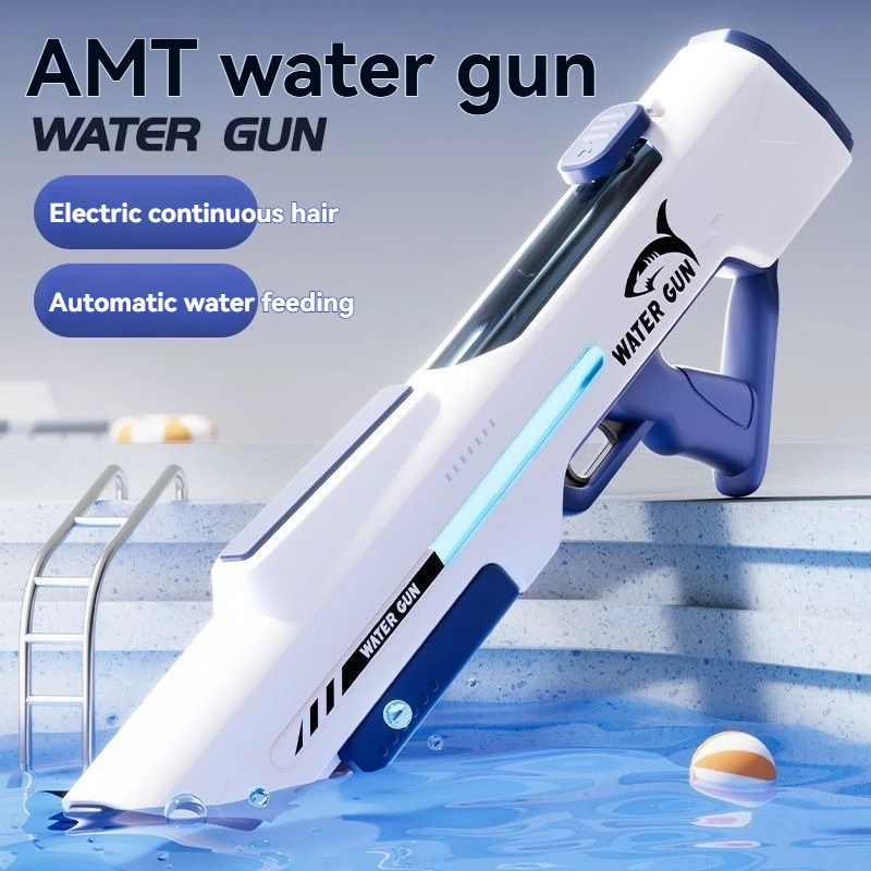 Nueva Pistola de Agua Eléctrica de Fuego Continuo para Niños - Succión Automática, Alta Capacidad, Alta Presión, Potente Chorro de Agua