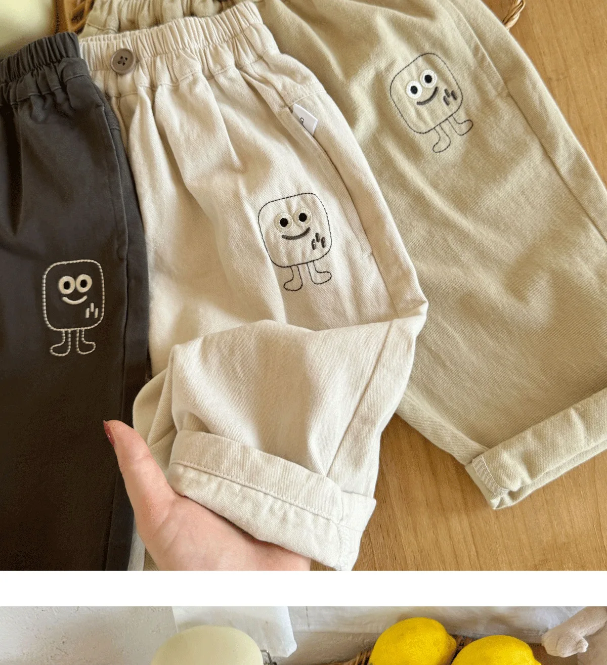 2023 koreanische Frühling Herbst Kinder Baby Jungen Hosen Nette Vielseitige Kleinkind Jungen Casual Hosen Kinder Jungen Reine Baumwolle Hosen – Detail 1