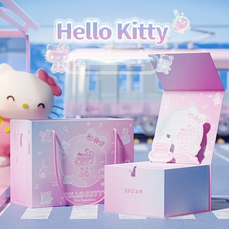 Miniso Hello Kitty edycja limitowana zegarek na rękę Kawaii Anime mały kwadrat prosty 50. rocznica limitowany projekt zegarek dziewczyna prezenty